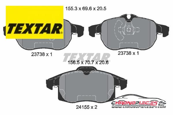 Achat de TEXTAR 2415501 Kit de plaquettes de frein, frein à disque pas chères