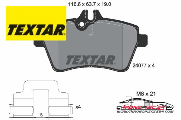 Achat de TEXTAR 2407701 Kit de plaquettes de frein, frein à disque pas chères