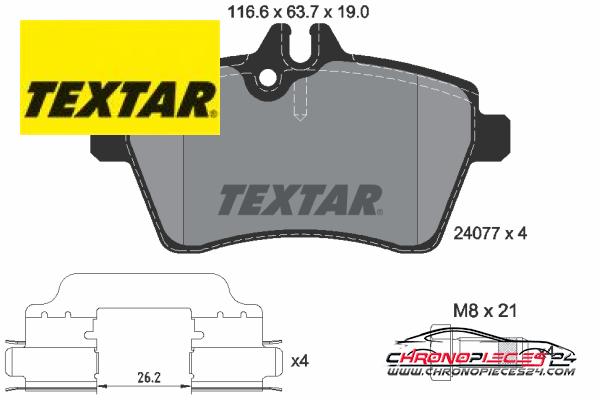 Achat de TEXTAR 2407702 Kit de plaquettes de frein, frein à disque pas chères