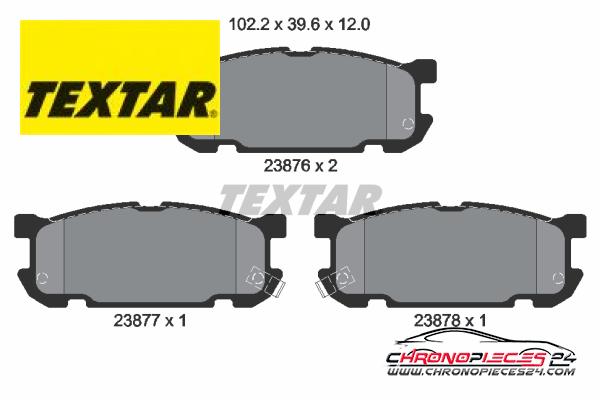 Achat de TEXTAR 2387601 Kit de plaquettes de frein, frein à disque pas chères