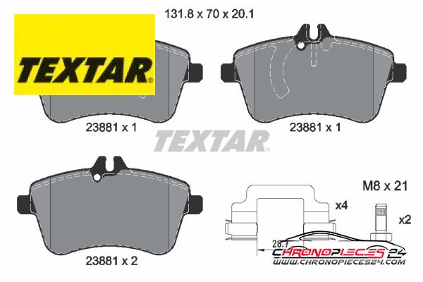 Achat de TEXTAR 2388101 Kit de plaquettes de frein, frein à disque pas chères