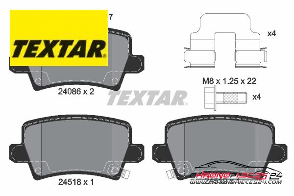 Achat de TEXTAR 2408601 Kit de plaquettes de frein, frein à disque pas chères