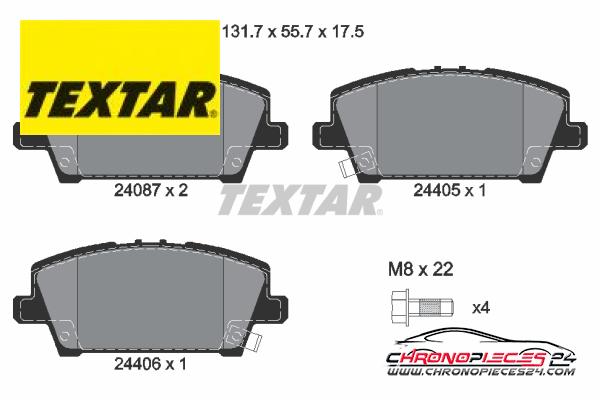 Achat de TEXTAR 2408701 Kit de plaquettes de frein, frein à disque pas chères