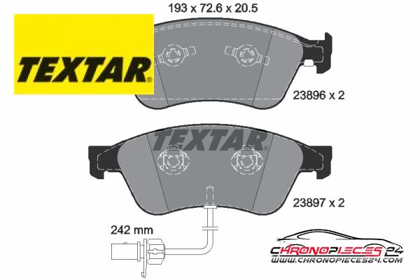 Achat de TEXTAR 2389601 Kit de plaquettes de frein, frein à disque pas chères