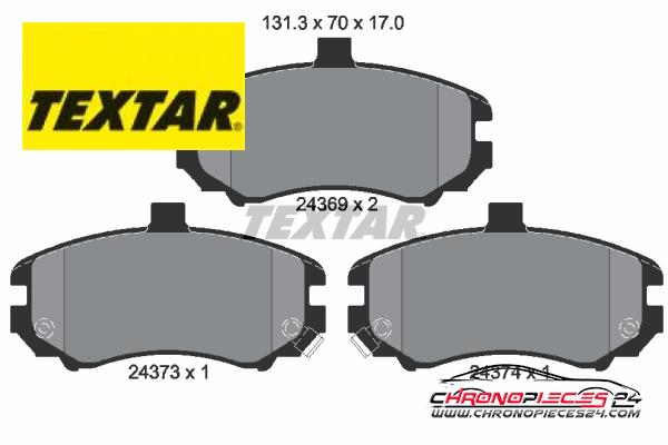 Achat de TEXTAR 2436901 Kit de plaquettes de frein, frein à disque pas chères