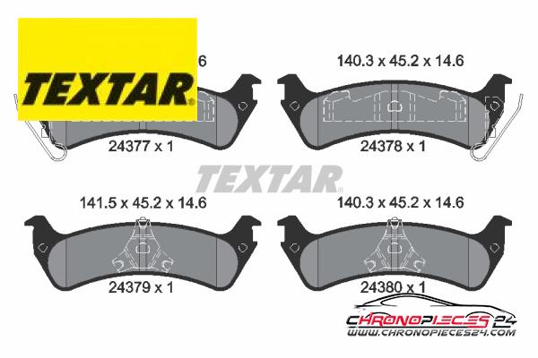 Achat de TEXTAR 2437701 Kit de plaquettes de frein, frein à disque pas chères