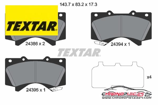 Achat de TEXTAR 2438601 Kit de plaquettes de frein, frein à disque pas chères