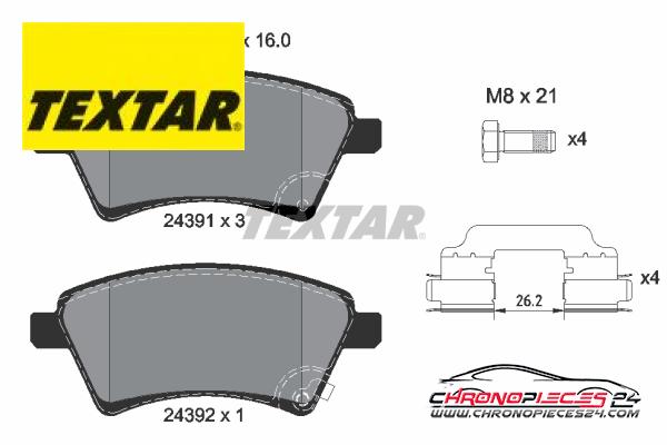 Achat de TEXTAR 2439101 Kit de plaquettes de frein, frein à disque pas chères