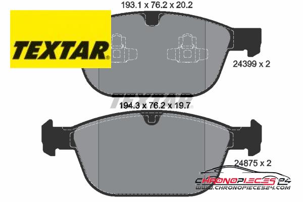 Achat de TEXTAR 2439901 Kit de plaquettes de frein, frein à disque pas chères