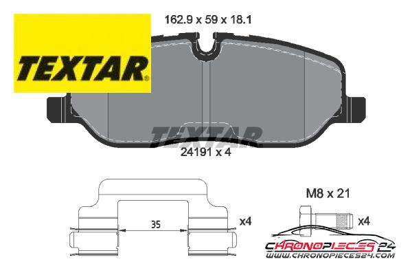 Achat de TEXTAR 2419101 Kit de plaquettes de frein, frein à disque pas chères