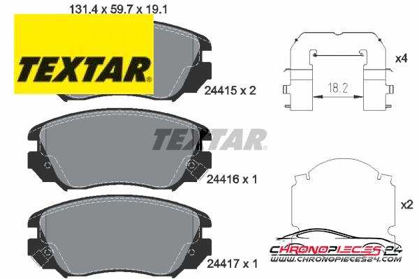 Achat de TEXTAR 2441501 Kit de plaquettes de frein, frein à disque pas chères