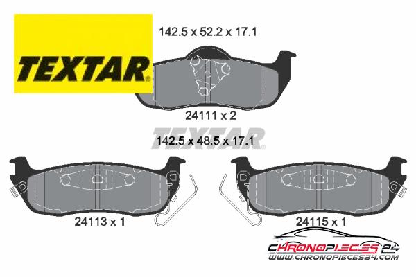 Achat de TEXTAR 2411102 Kit de plaquettes de frein, frein à disque pas chères