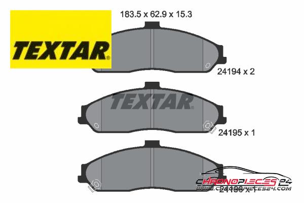 Achat de TEXTAR 2419401 Kit de plaquettes de frein, frein à disque pas chères