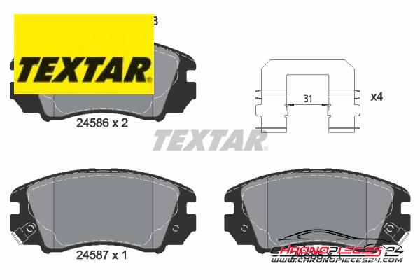 Achat de TEXTAR 2458601 Kit de plaquettes de frein, frein à disque pas chères