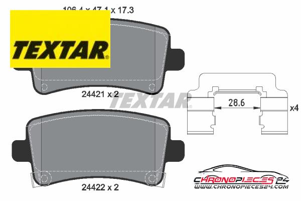 Achat de TEXTAR 2442102 Kit de plaquettes de frein, frein à disque pas chères