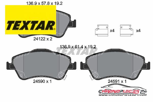 Achat de TEXTAR 2412201 Kit de plaquettes de frein, frein à disque pas chères