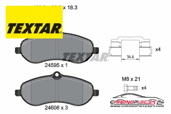 Achat de TEXTAR 2459501 Kit de plaquettes de frein, frein à disque pas chères