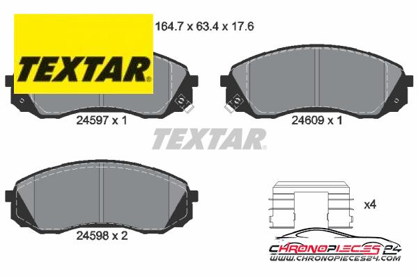 Achat de TEXTAR 2459701 Kit de plaquettes de frein, frein à disque pas chères