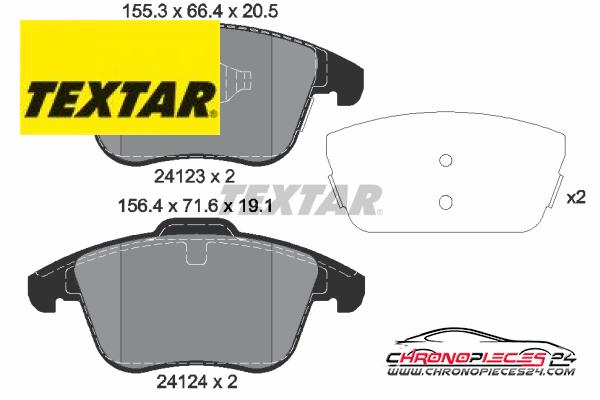 Achat de TEXTAR 2412305 Kit de plaquettes de frein, frein à disque pas chères