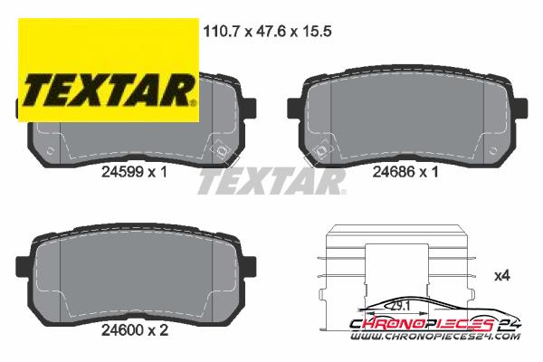 Achat de TEXTAR 2459901 Kit de plaquettes de frein, frein à disque pas chères