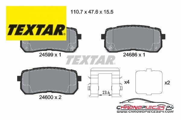 Achat de TEXTAR 2459904 Kit de plaquettes de frein, frein à disque pas chères