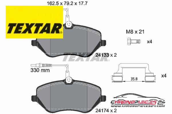 Achat de TEXTAR 2413301 Kit de plaquettes de frein, frein à disque pas chères