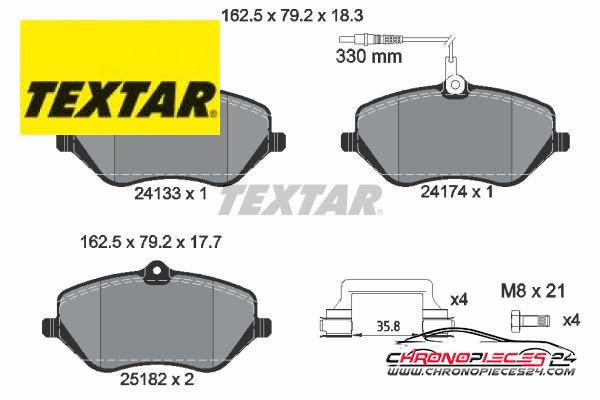 Achat de TEXTAR 2413303 Kit de plaquettes de frein, frein à disque pas chères