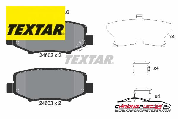 Achat de TEXTAR 2460201 Kit de plaquettes de frein, frein à disque pas chères