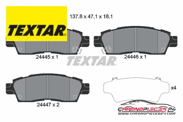 Achat de TEXTAR 2444501 Kit de plaquettes de frein, frein à disque pas chères