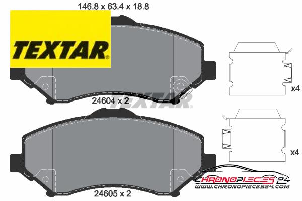 Achat de TEXTAR 2460401 Kit de plaquettes de frein, frein à disque pas chères