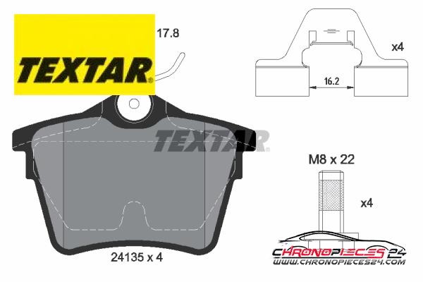 Achat de TEXTAR 2413501 Kit de plaquettes de frein, frein à disque pas chères