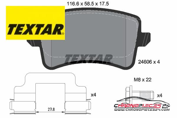 Achat de TEXTAR 2460601 Kit de plaquettes de frein, frein à disque pas chères