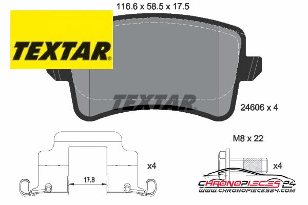 Achat de TEXTAR 2460602 Kit de plaquettes de frein, frein à disque pas chères