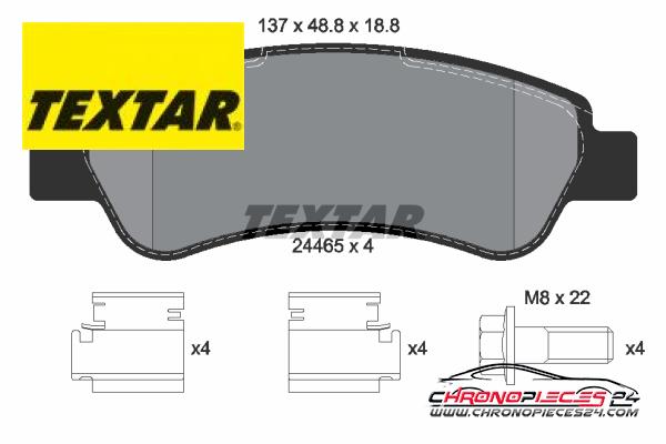 Achat de TEXTAR 2446501 Kit de plaquettes de frein, frein à disque pas chères