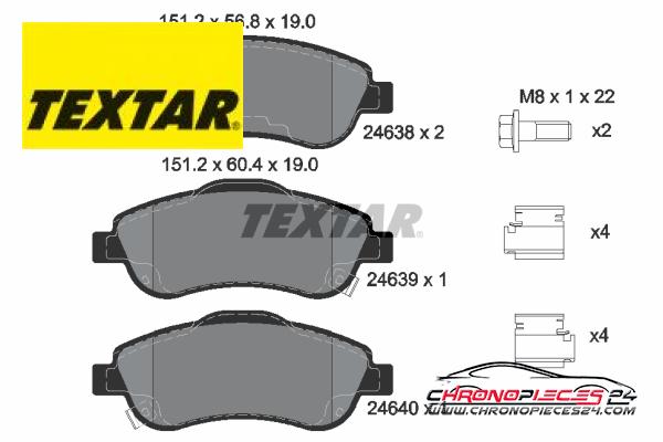 Achat de TEXTAR 2463801 Kit de plaquettes de frein, frein à disque pas chères