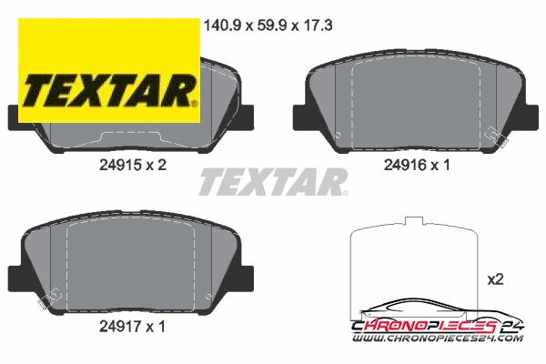 Achat de TEXTAR 2491501 Kit de plaquettes de frein, frein à disque pas chères