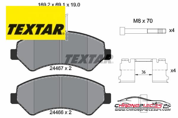 Achat de TEXTAR 2446701 Kit de plaquettes de frein, frein à disque pas chères