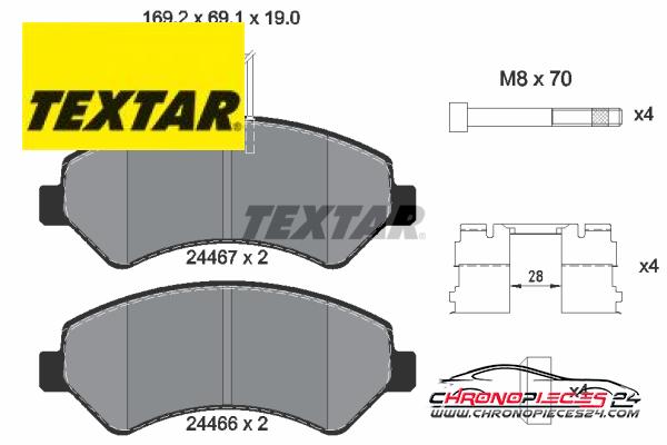 Achat de TEXTAR 2446703 Kit de plaquettes de frein, frein à disque pas chères