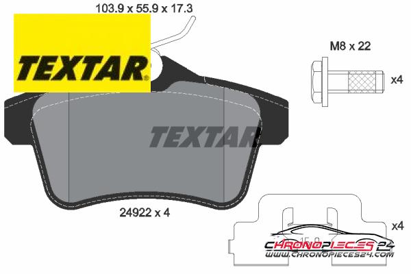 Achat de TEXTAR 2492201 Kit de plaquettes de frein, frein à disque pas chères