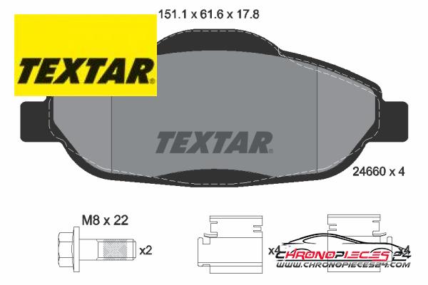 Achat de TEXTAR 2466001 Kit de plaquettes de frein, frein à disque pas chères