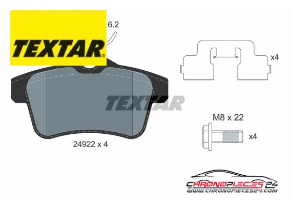 Achat de TEXTAR 2492204 Kit de plaquettes de frein, frein à disque pas chères