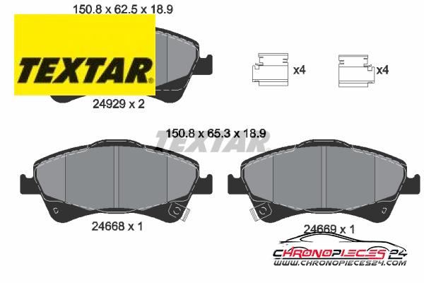 Achat de TEXTAR 2466801 Kit de plaquettes de frein, frein à disque pas chères