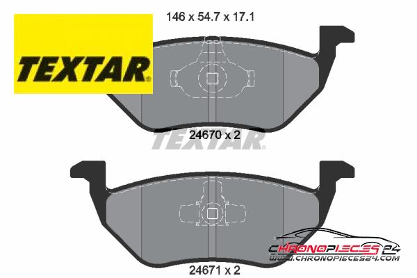 Achat de TEXTAR 2467001 Kit de plaquettes de frein, frein à disque pas chères