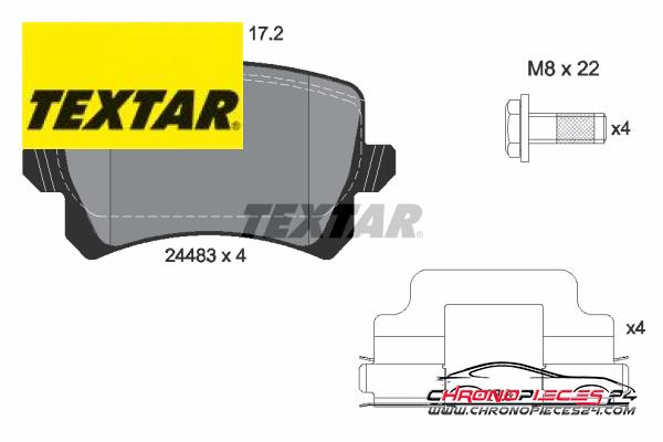 Achat de TEXTAR 2448302 Kit de plaquettes de frein, frein à disque pas chères