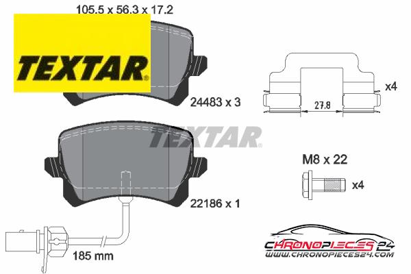 Achat de TEXTAR 2448307 Kit de plaquettes de frein, frein à disque pas chères