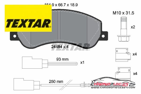 Achat de TEXTAR 2448401 Kit de plaquettes de frein, frein à disque pas chères