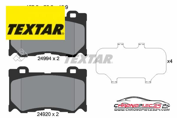 Achat de TEXTAR 2499401 Kit de plaquettes de frein, frein à disque pas chères