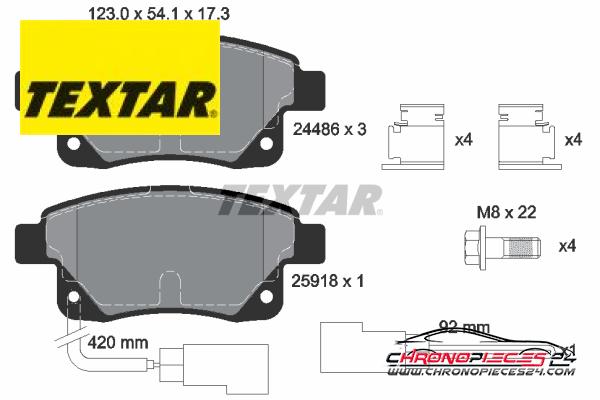 Achat de TEXTAR 2448601 Kit de plaquettes de frein, frein à disque pas chères