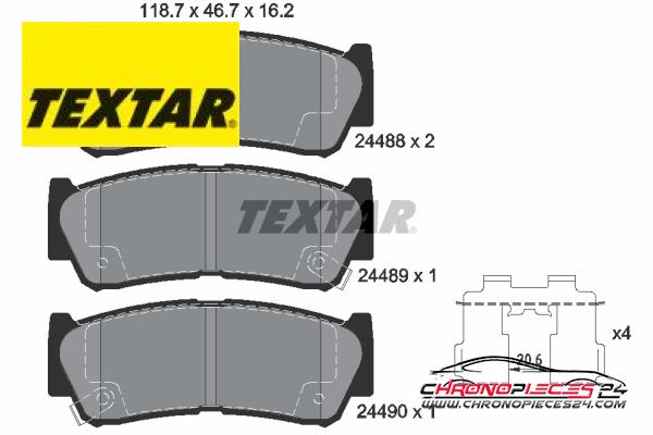 Achat de TEXTAR 2448801 Kit de plaquettes de frein, frein à disque pas chères