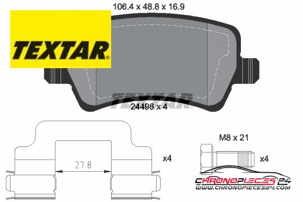 Achat de TEXTAR 2449601 Kit de plaquettes de frein, frein à disque pas chères